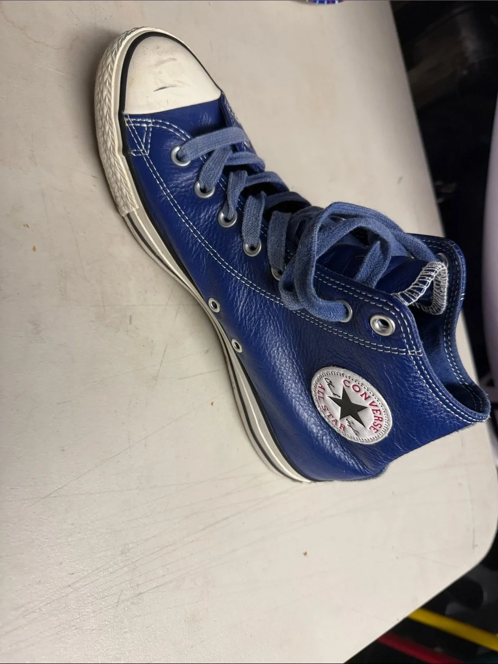 Kids High-Top Canvas Sneakers - Blue